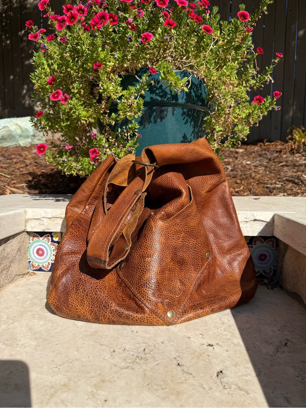 Permanent Baggage Brown Leather Hobo Bag - Soft Slouchy Shoulder Tote